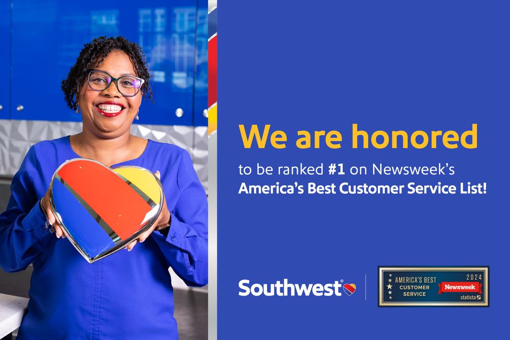 Southwest Airlines Ranked Top Airline in Newsweek&rsquo;s America&rsquo;s Best 